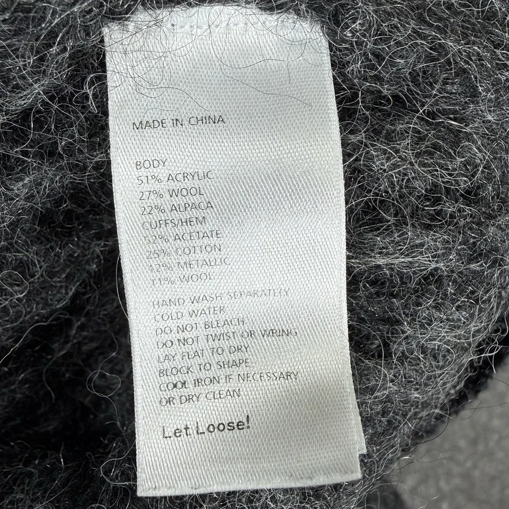 Kate Spade Saturday Sweater Women's Medium Gray Alpaca‎ Wool Blend Long Sleeve